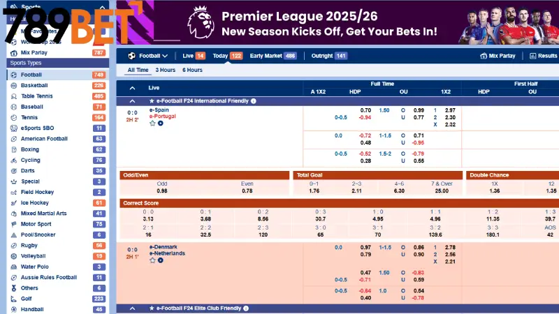 Diverse Betting Markets at Sports 789bet